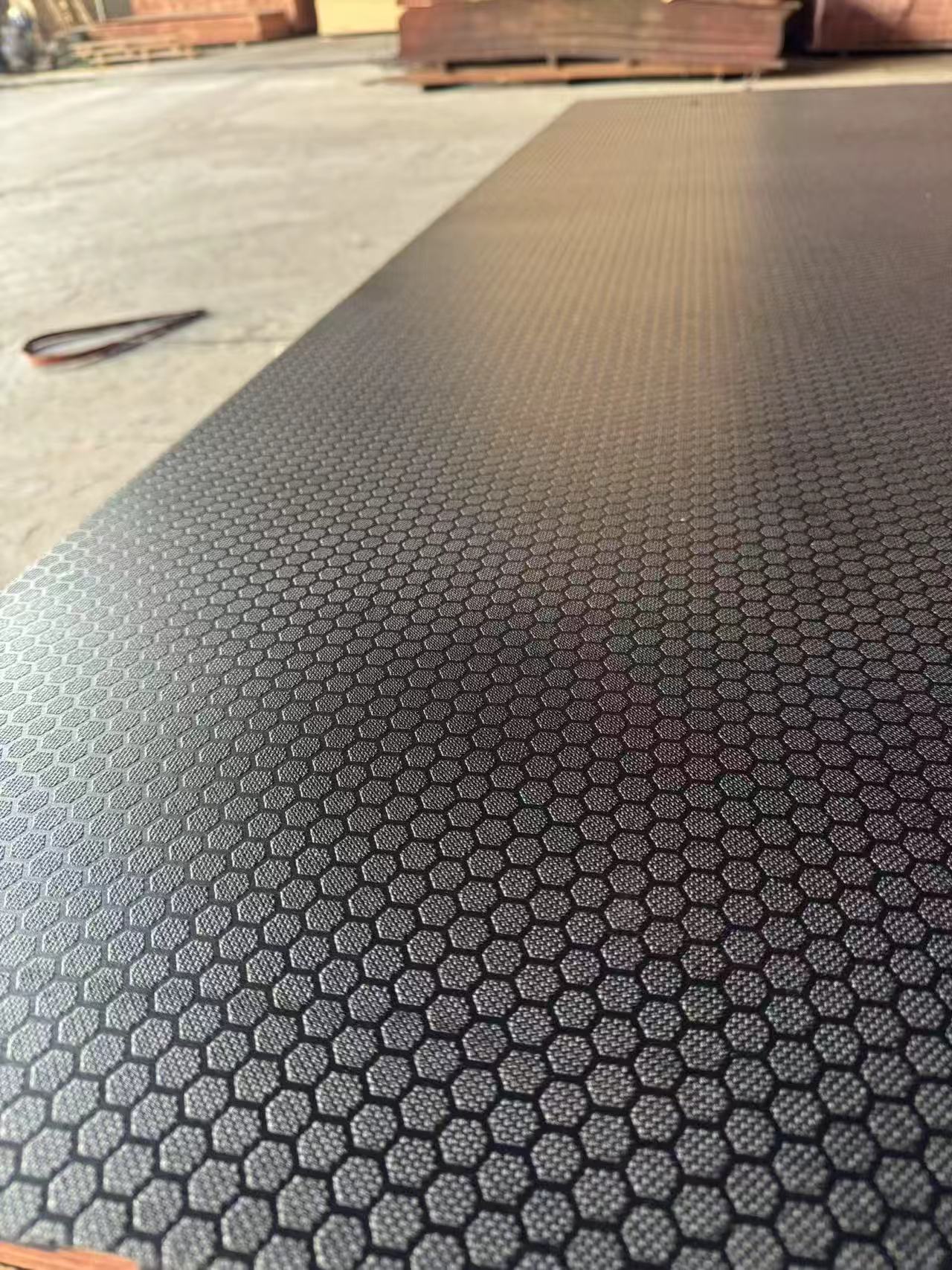 Dark Grey Anti-Slip Hexagonal Plywood