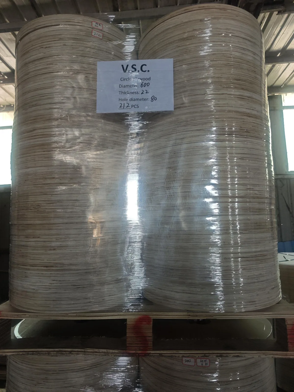 CNC-machined plywood cable reel flange with center hole