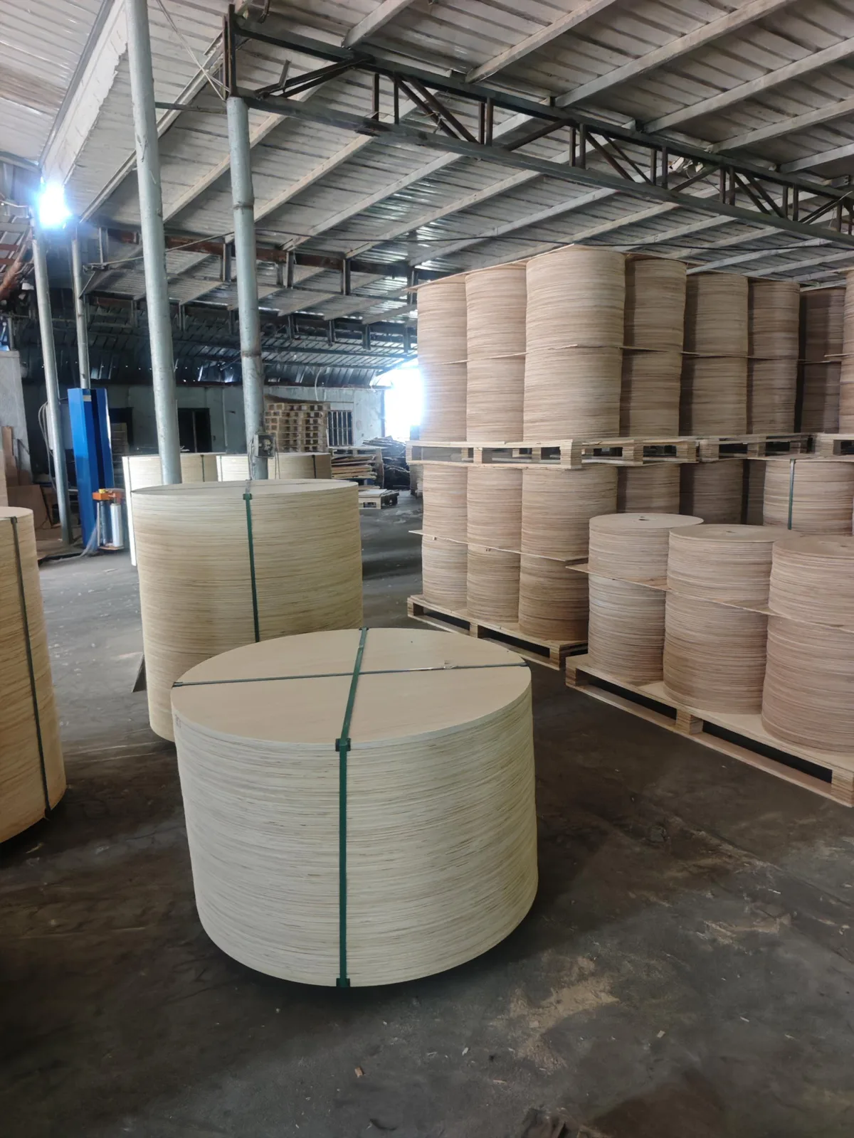 CNC-machined plywood cable reel flange with custom hole pattern