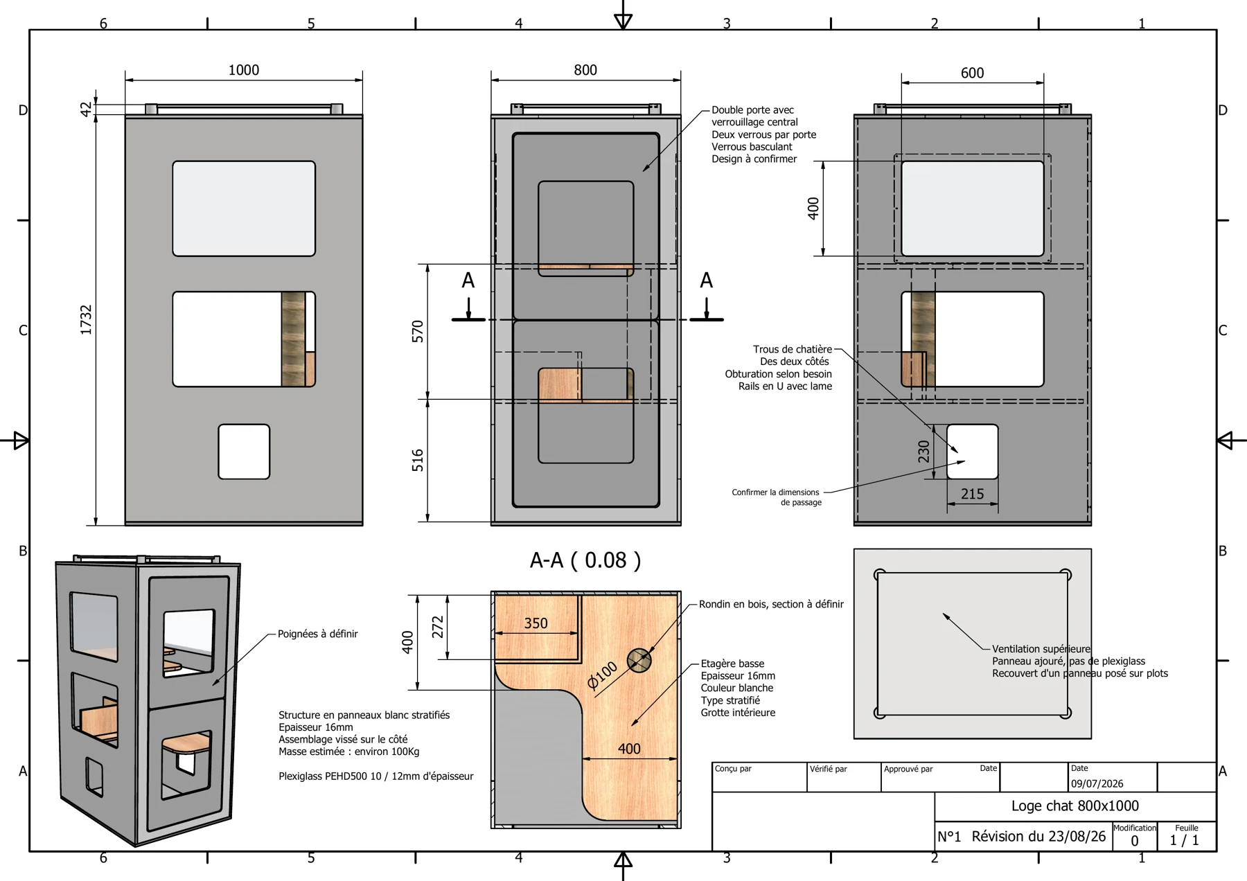 Custom modular cat housing