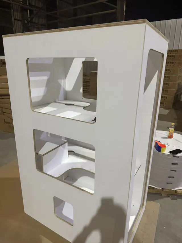 Finished custom modular cat housing prototype
