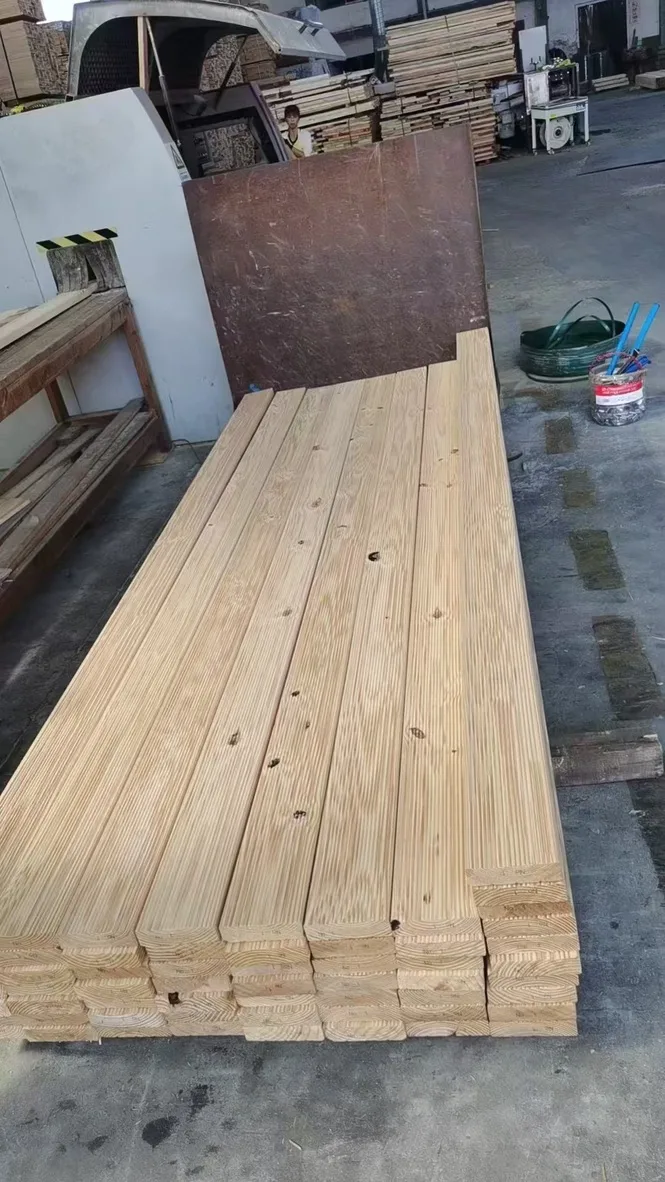 Siberian larch decking boards