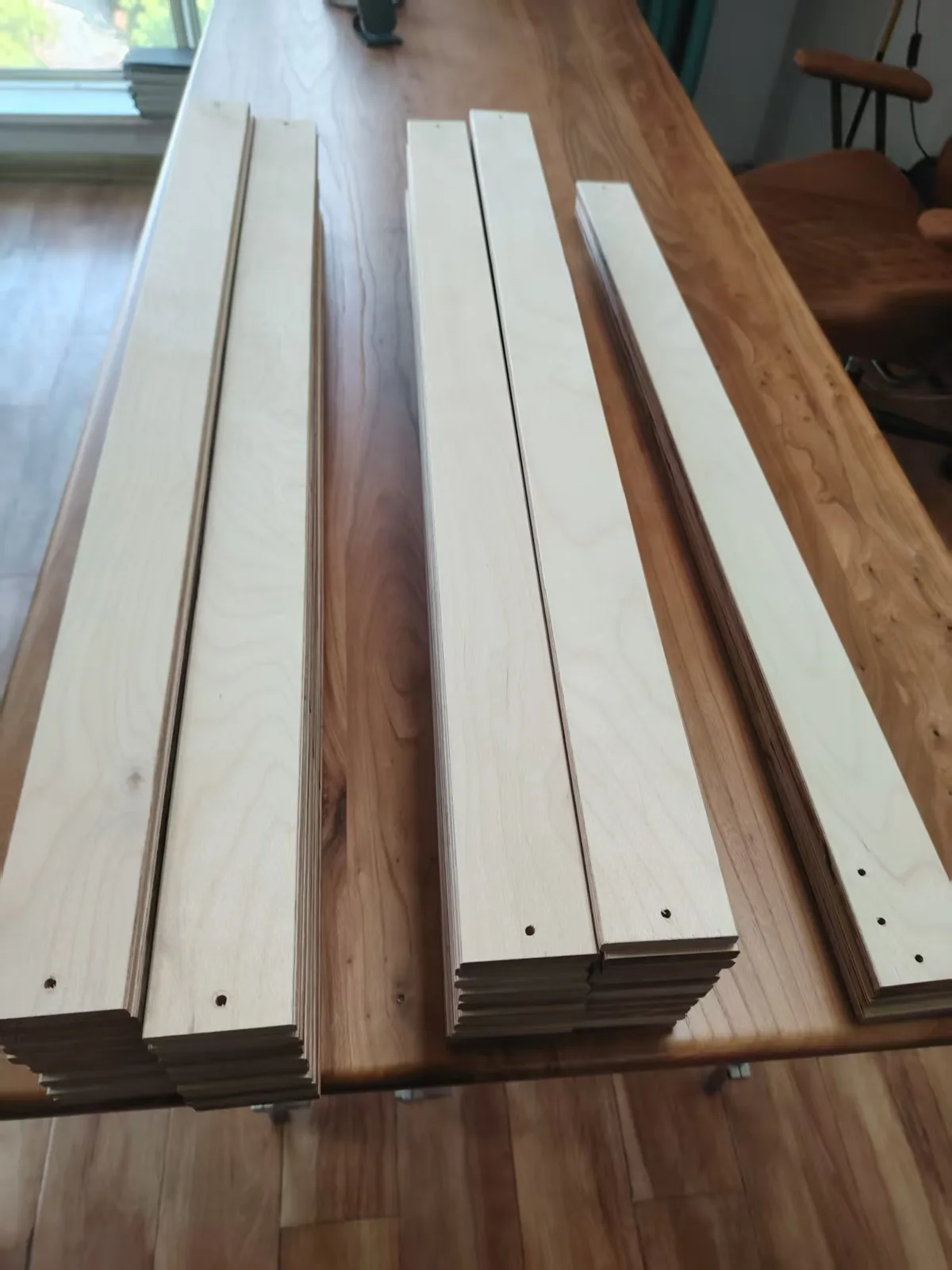 Edge view of birch LVL bed slat