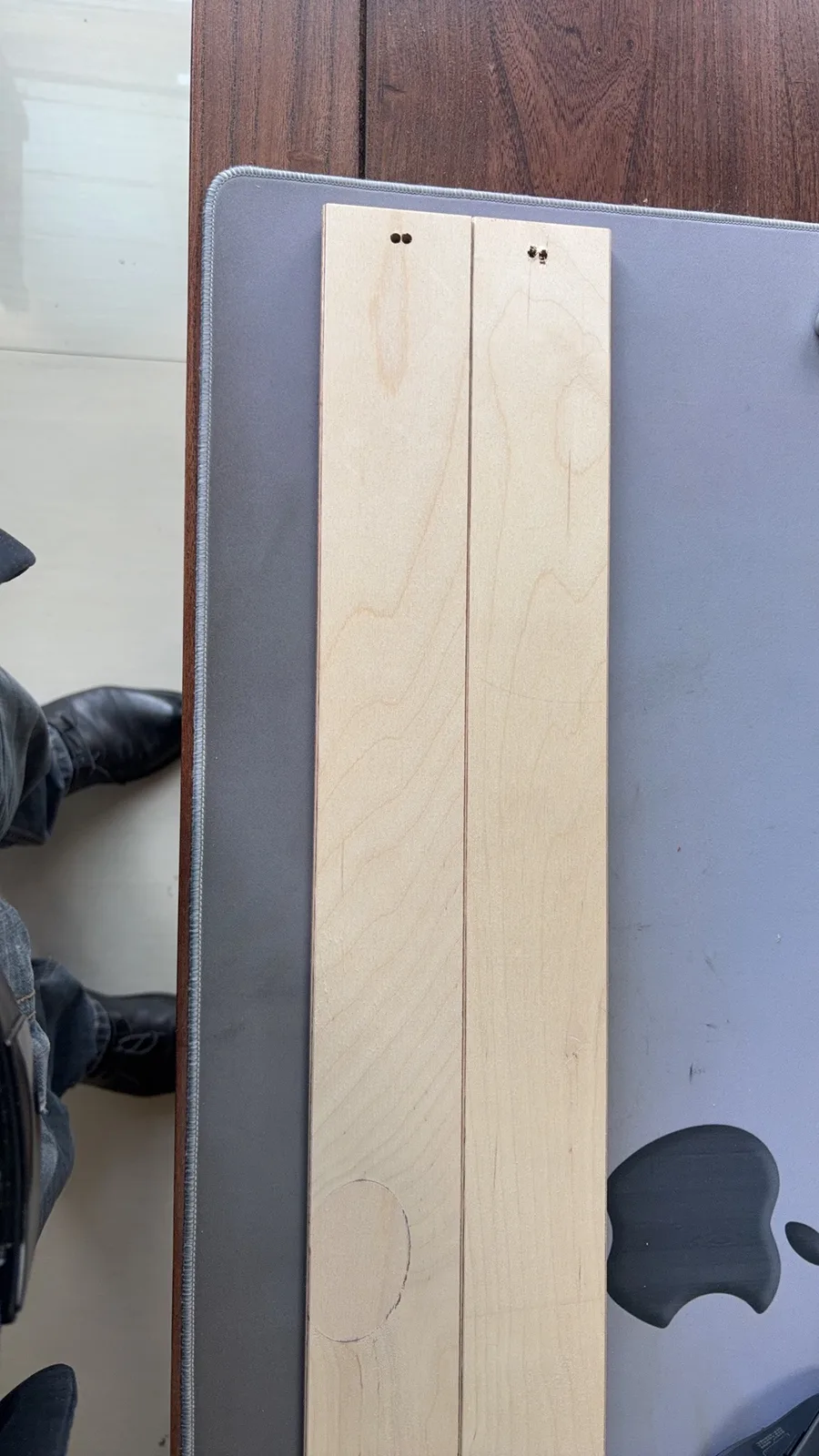 Birch LVL bed slat with machining details