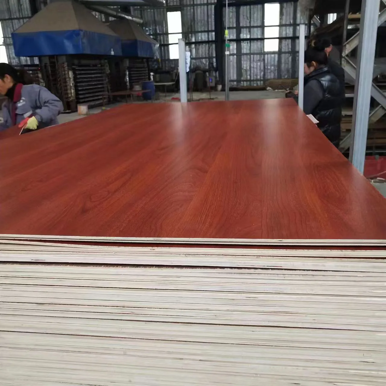 Melamine faced panel solid color finish