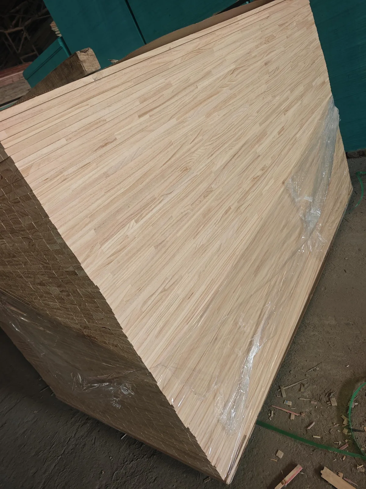 Pine finger joint close-up showing joint alignment